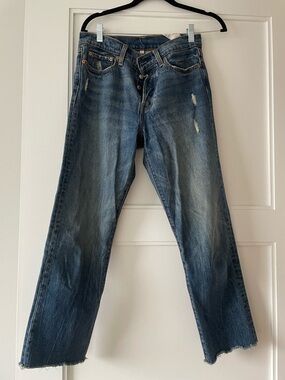 Levi's Blue Distressed Ankle-Length Women's Jeans